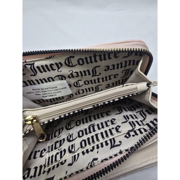 Juicy Couture Bifold Wallet Pink Velour With Gemstones-SOME FLAWS- READ INFO - Picture 9 of 12